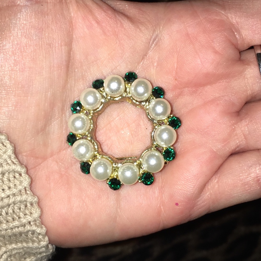 OOAK stunning Swarovski wreath brooch